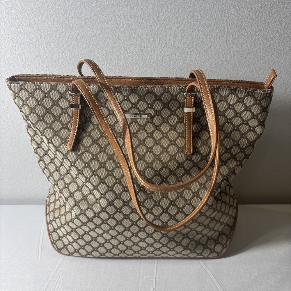 Nine West Shoulder Handbag Tote Large Brown Purse